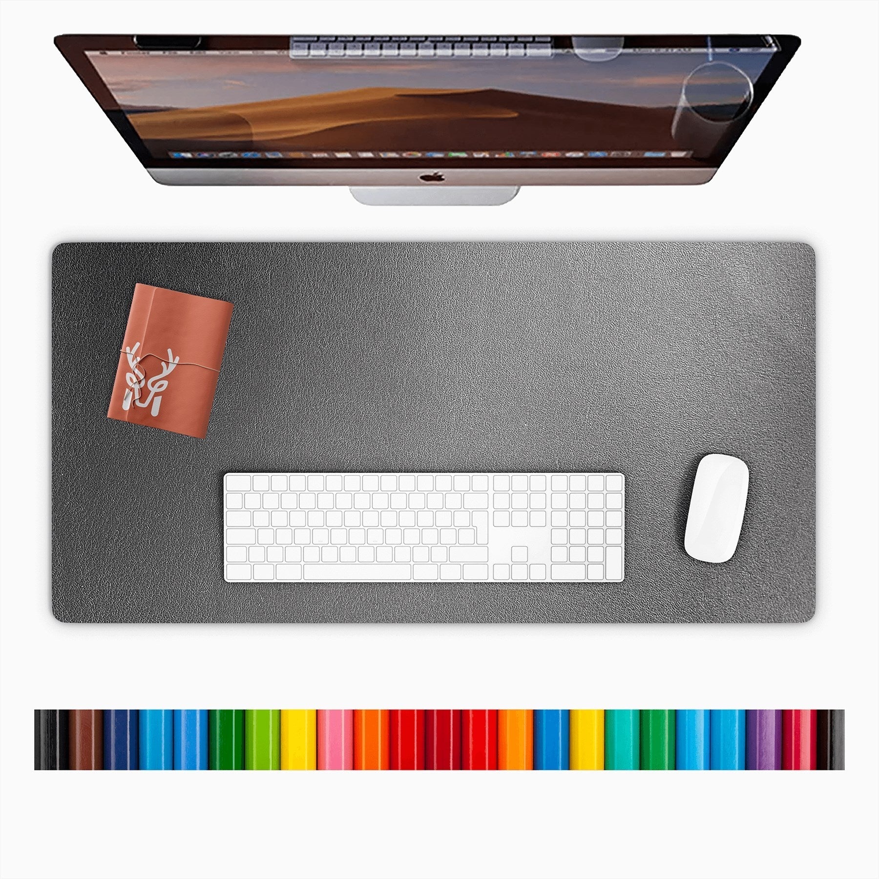 Lindos - Vegan Leather Waterproof Large Desk Mat - Deskology