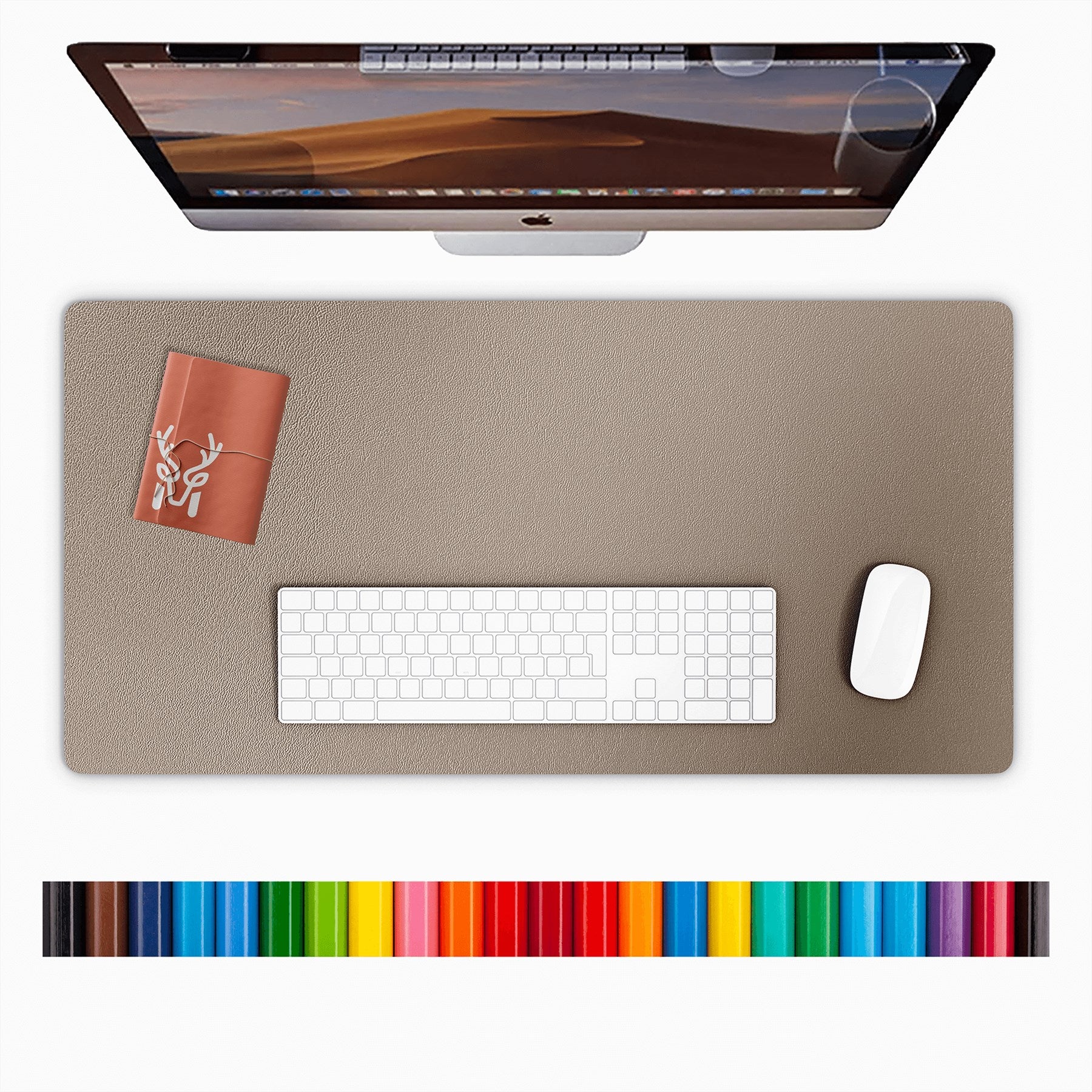 Lindos - Vegan Leather Waterproof Large Desk Mat - Deskology