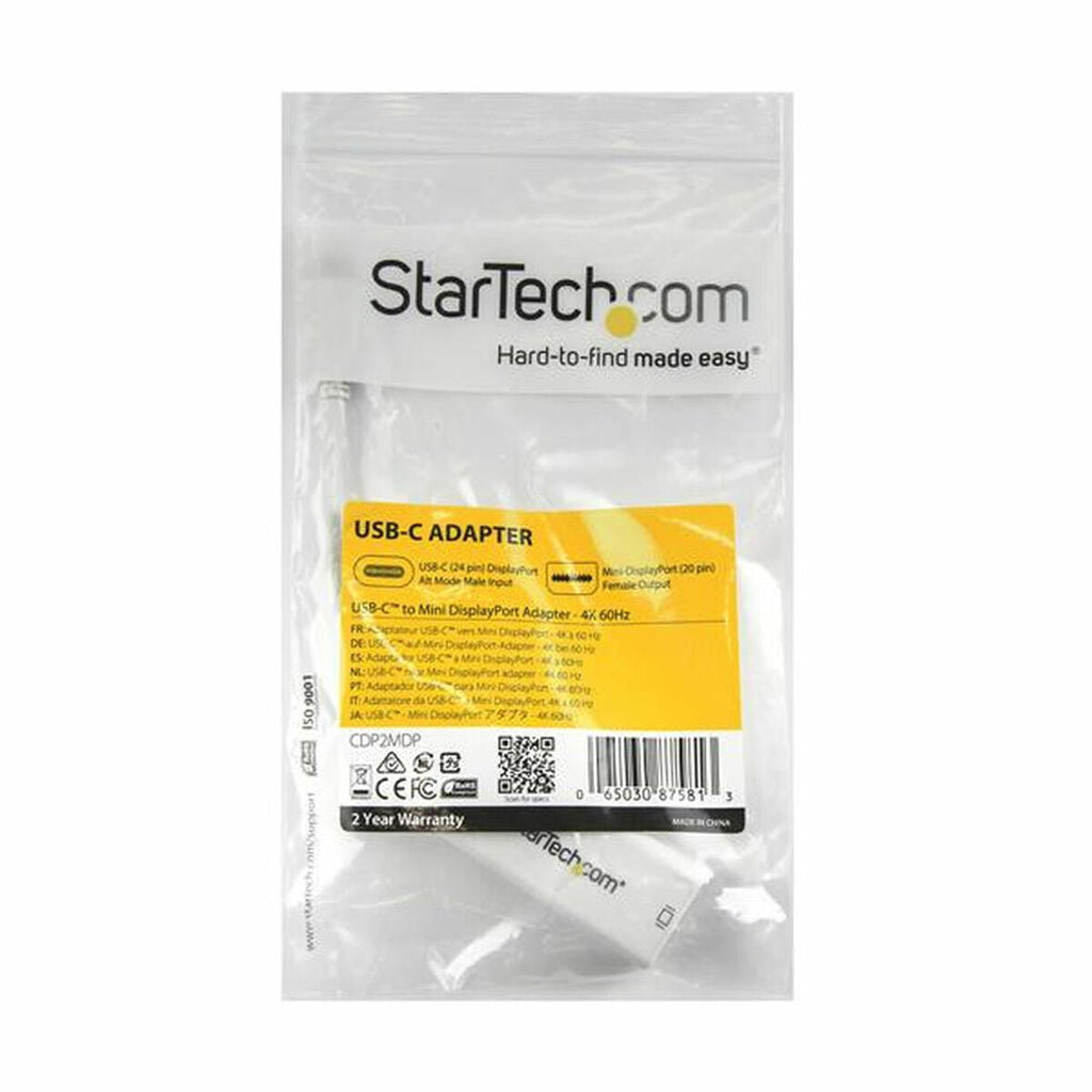 USB C to Mini DisplayPort Adapter Startech CDP2MDP White 4K Ultra HD - Deskology